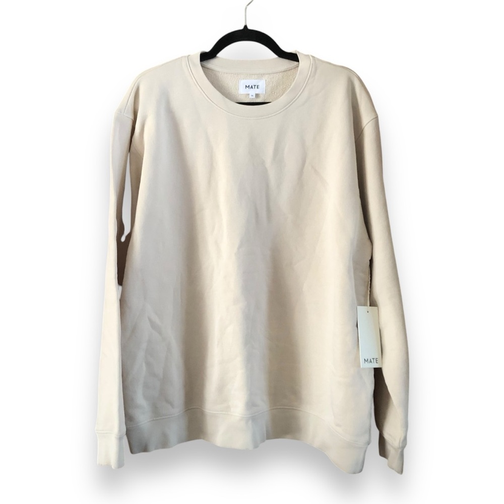 Mate the Label Men's Fleece Crew Neck Sweatshirt Bone NWT Flawed Size XL